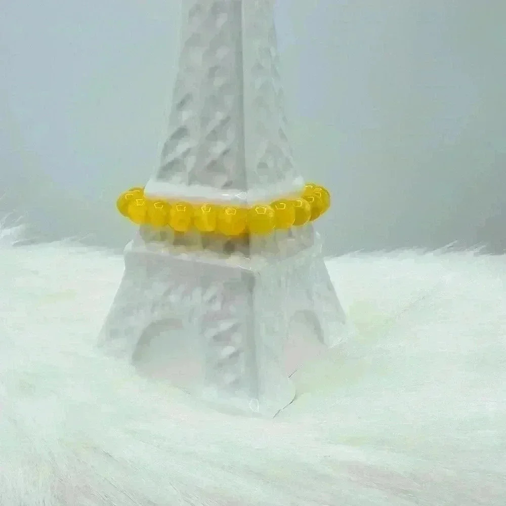 Vibrant Yellow Beaded Fashion Statement Bracelet